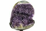 Amethyst Geode Section With Metal Stand - Uruguay #153327-1